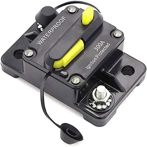 Disjoncteur Manuel Réarmable 12-48V DC - 40A (autres Ampérages Dispo) - Étanche IP67 - Pour Installation Audio Voiture, Bateau, Camping-car, Solaire