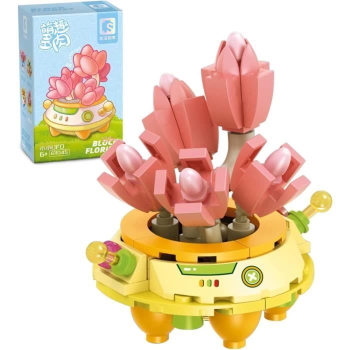 Kit De Construction Fleur En Mini Blocs - 105 Pièces, Jeu Créatif Pour Enfants, Neuf
