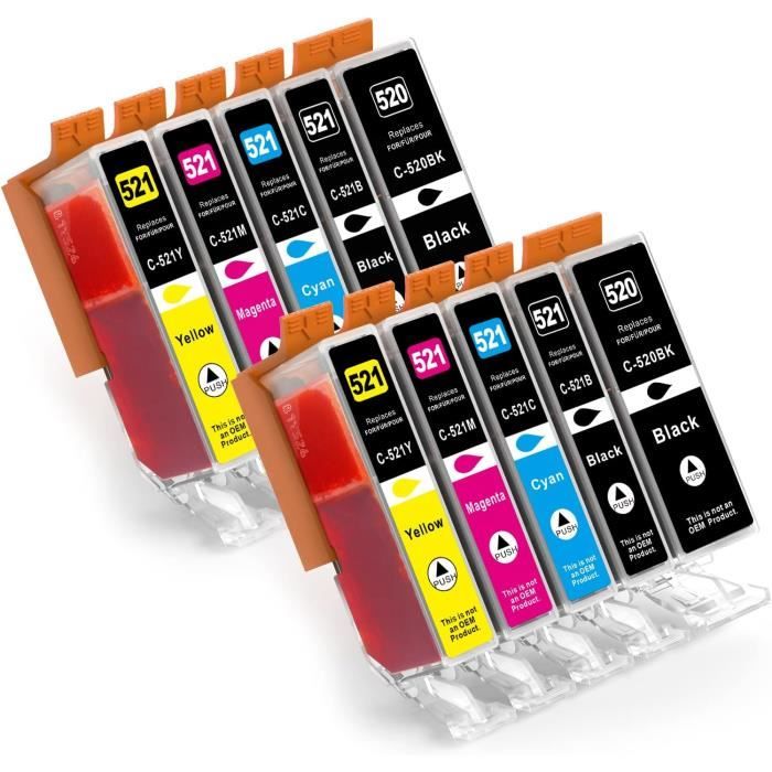 Lot De Cartouches D'encre Compatibles Pour Canon Pixma MP 550 - PGI520 / CLI521, 4 Couleurs