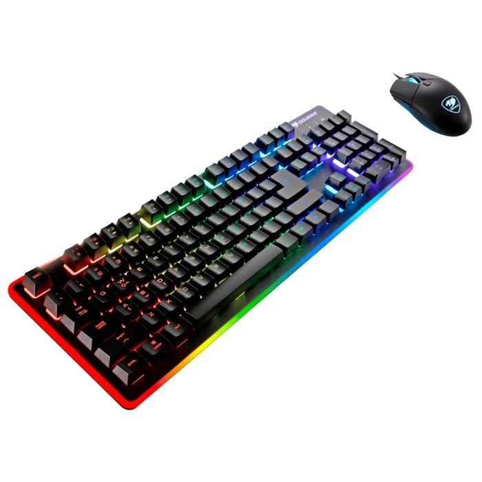 Pack Clavier Gaming Cougar Gaming CLAVIER + Gaming FILAIRE HYBRIDE DEATHFIRE EX 8 COULEURS LEDS AZERTY - vue 2