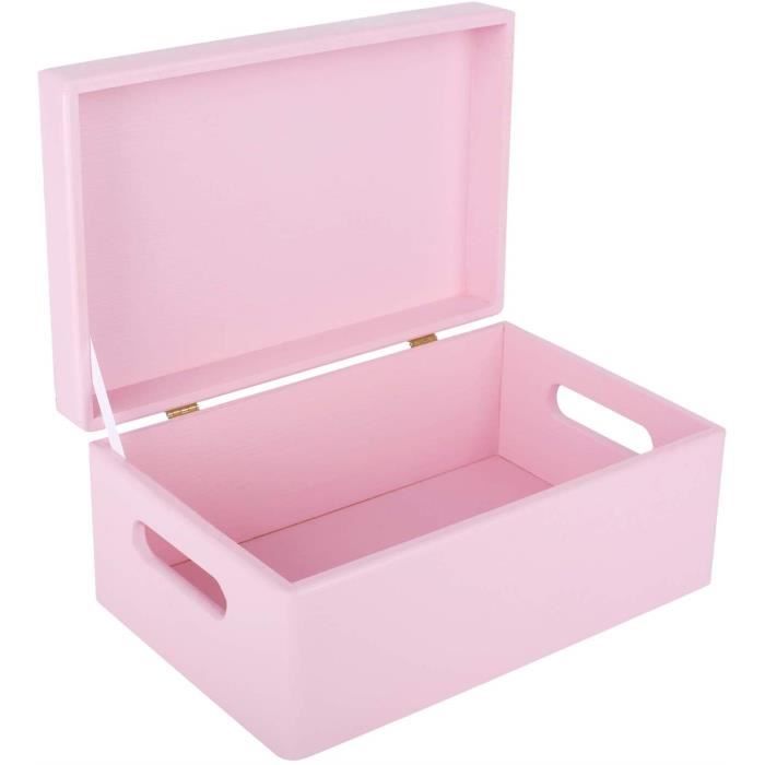 Creative Deco Boîte Rangement Carrée En Bois 16x16x16 Cm - Avec Couvercle
