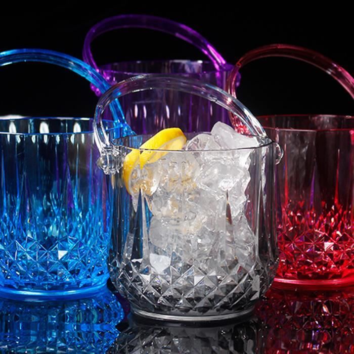 Seau à Glace En Acrylique Tête De Mort 1,5L Avec Pince - Décoration Fête Et Bar Originale
