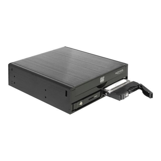 DeLOCK 5.25 Mobile Rack for 1 x 5.25 Slim Drive + 2 x 2.5 SATA HDD / SSD - Compartiment pour lecteur de support de stockage - 2.5