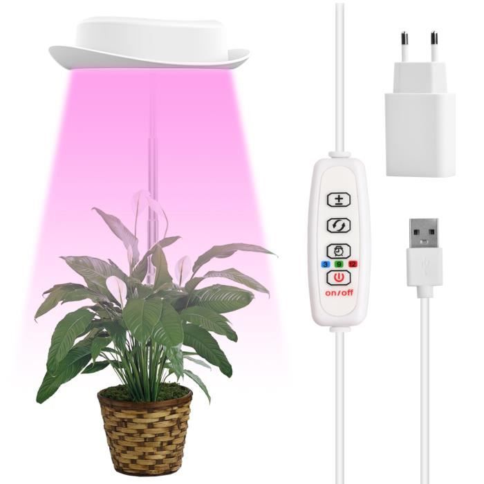 Lampe Plante, Lampe Horticole Spectre Complet, 3 Modes Lumière, idéal pour Semis, Succulentes, Orchidee, Veg