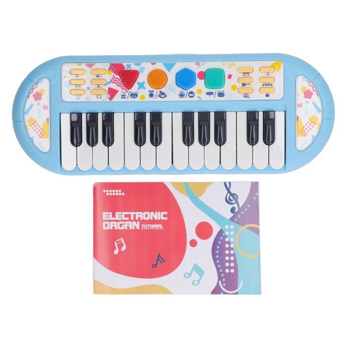 Shayson Clavier Piano Enfant 24 Touches – Jouet Musical Multifonction Avec Lumières, Histoires, Batterie, 6 Instruments – Dès 1 An, Cadeau Garçon/fille
