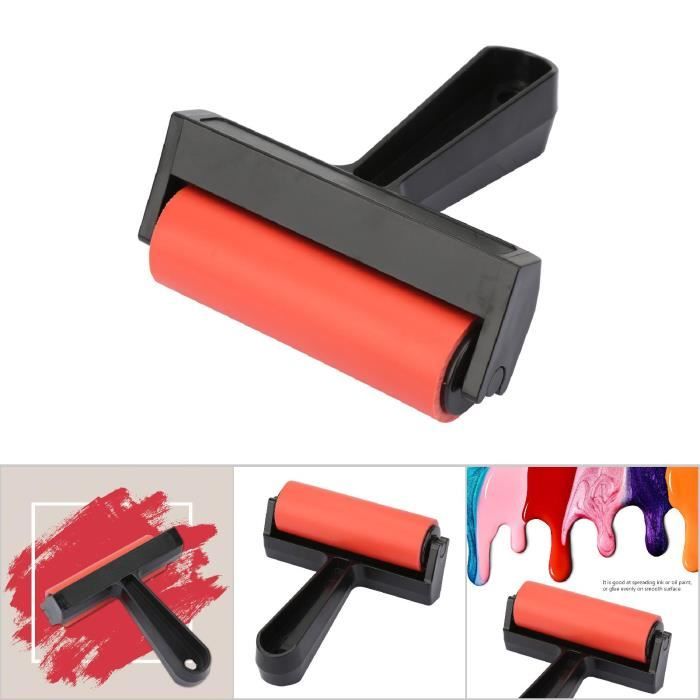 KOSDFOGE Rouleau En Caoutchouc Brayer 20 Cm - Outil D'Estampage Pour Gravure Et Peinture