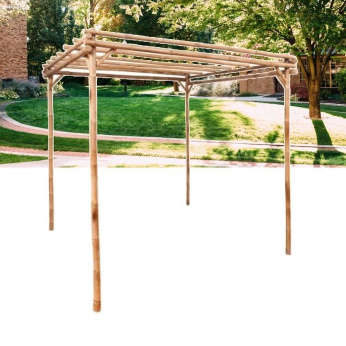 Pergola - FAFEICY - 170x170x220 cm - Bambou - Résistance aux intempéries - Durable et stable
