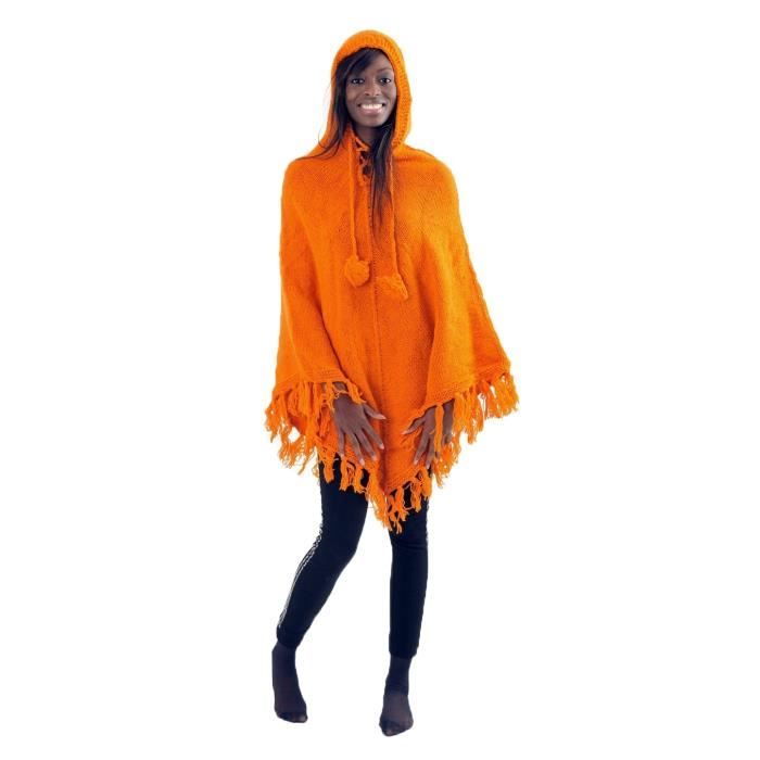 Fantazia Poncho Nepal Laine Pancho U Orange Cdiscount Puericulture Eveil Bebe