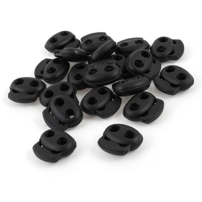 AERZETIX - Lot De 12 Bloque-cordons Carrés à Ressort - Ouverture 10 Mm - Blanc - Pour Vêtements, Sacs, Chaussures