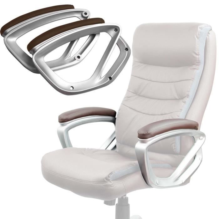 Accoudoirs pour chaise - JANSPORT - Lot de 2 - Cuir écologique souple - Marron - Universels