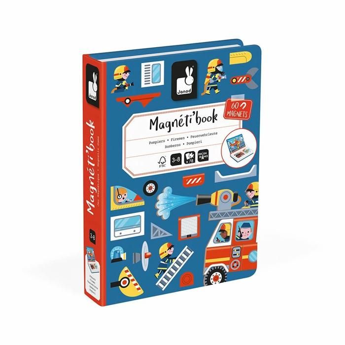 MagnétiBook Pompiers - Jeu Educatif Magnétique 60 Aimants + 18 Modèles - Jouet Enfant en Carton FSC - Dès 3 Ans MagnétiBook Pompiers - Jeu Educatif Magnétique 60 Aimants + 18 Modèles - Jouet Enfant en Carton FSC - Dès 3 Ans