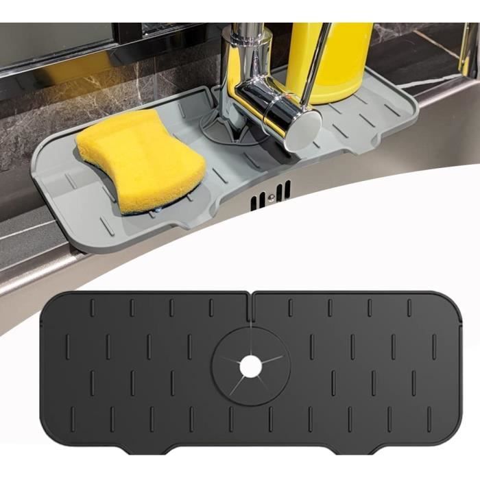 Dolaido Tapis de drainage en silicone autour du robinet, tapis d'évier