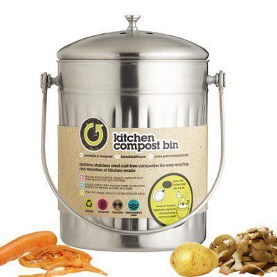 Kitchen Craft Poubelle à compost Acier inoxydab…