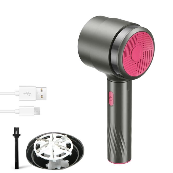 Rasoir Anti Bouloche ÉlectriqueDepelucheur pour Manteau Tissé Pull TapisRasoir de Peluches Puissant Portable USB-Argent Rouge