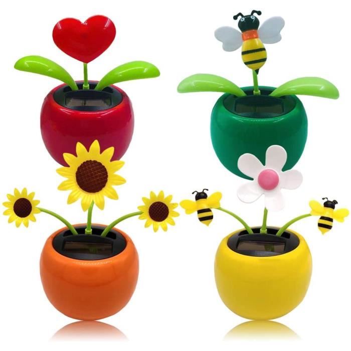 Fleur Solaire Dansante Pour Tableau De Bord - Décoration Voiture/Bureau - Énergie Solaire