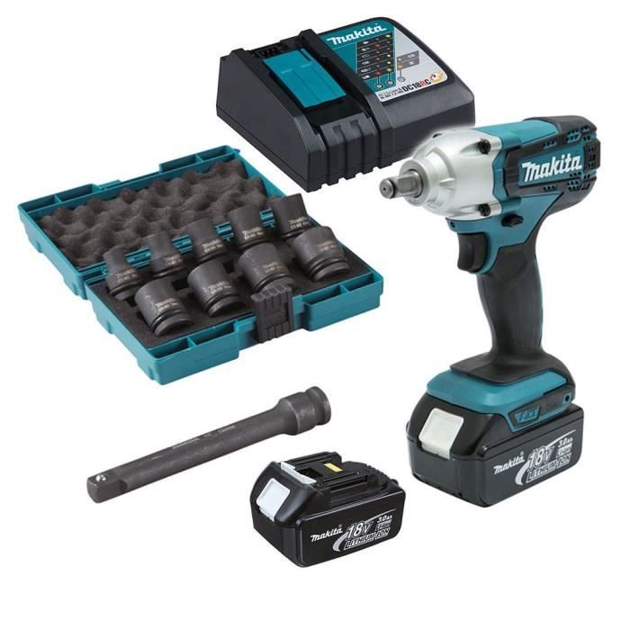 Boulonneuse à chocs MAKITA DTW190JX3 18 V 3Ah Li Ion 190Nm