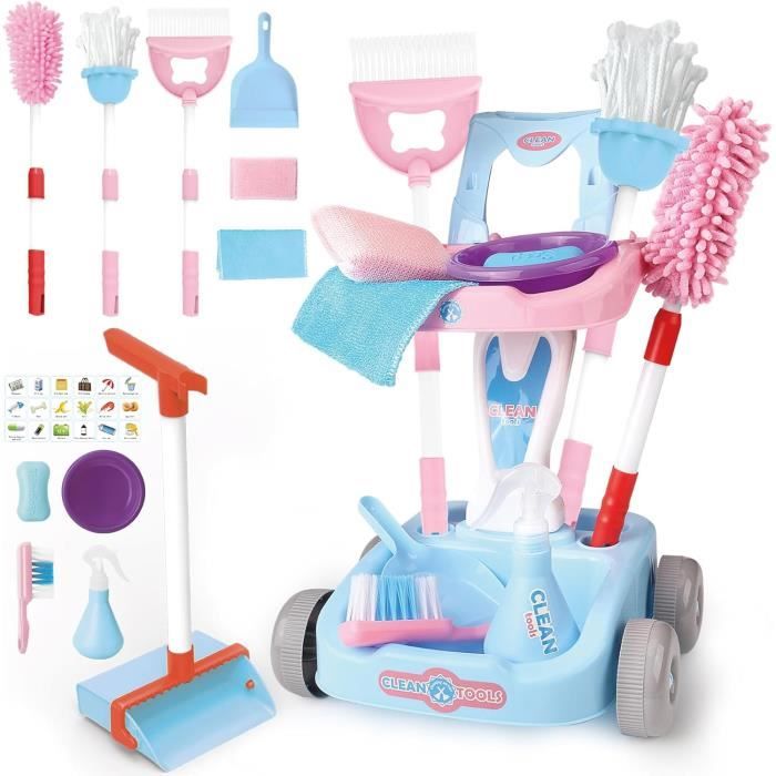 Ensemble de Nettoyage pour Enfants, Comprend un Balai, une Vadrouille, une Brosse, une Pelle à Poussière, un Ensemble de Jeu éducatif Précoce pour Développer de Bonnes Habitudes