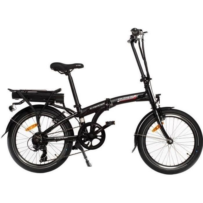 Vélo électrique pliant alu 20'' - MERCIER - 6 Vitesses - Autonomie 65 km - Cadre/potence pliants - Noir - Mixte