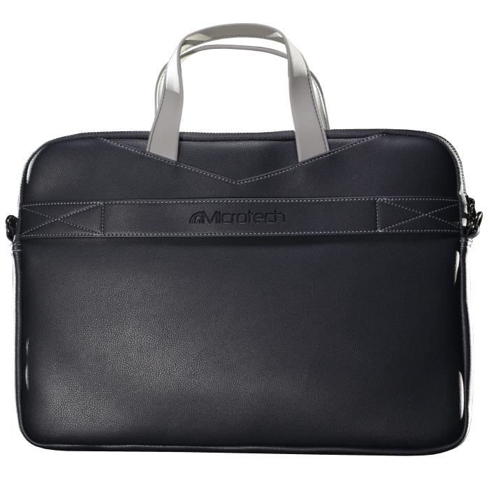 SAC EN CUIR éCOLOGIQUE COULEUR BLEU MARINE MICROTECH BG14BB - Cdiscount ...
