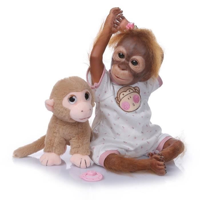 52 Cm Peinture Detaillee A La Main Reborn Bebe Singe Nouveau Ne Bebe Poupee Art De Collection Poupee De Haute Qualite Cdiscount Jeux Jouets