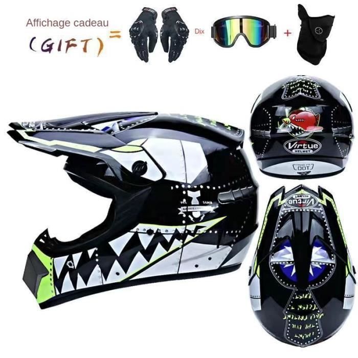 Casque de Moto Intégral, Casque de Motocross Professionnel Enfants et