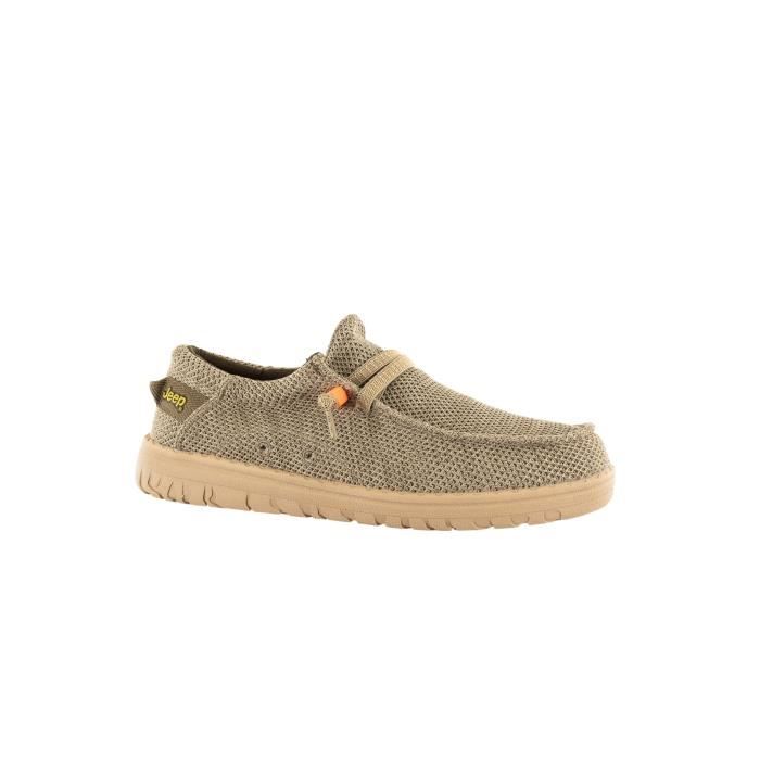 Chaussures bateau jeep samoa wallabee knit 036 khaki