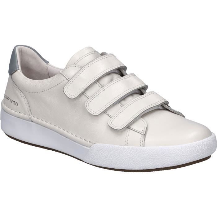 Josef Seibel Baskets pour Femmes - JOSEF SEIBEL - Claire 12 - Blanc - Scratch - Plat - Cuir