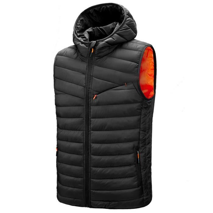 Doudoune Homme Sans Manches A Capuche Matelassee Hiver Mi Saison Coupe Regular Noir Noir Cdiscount Pret A Porter