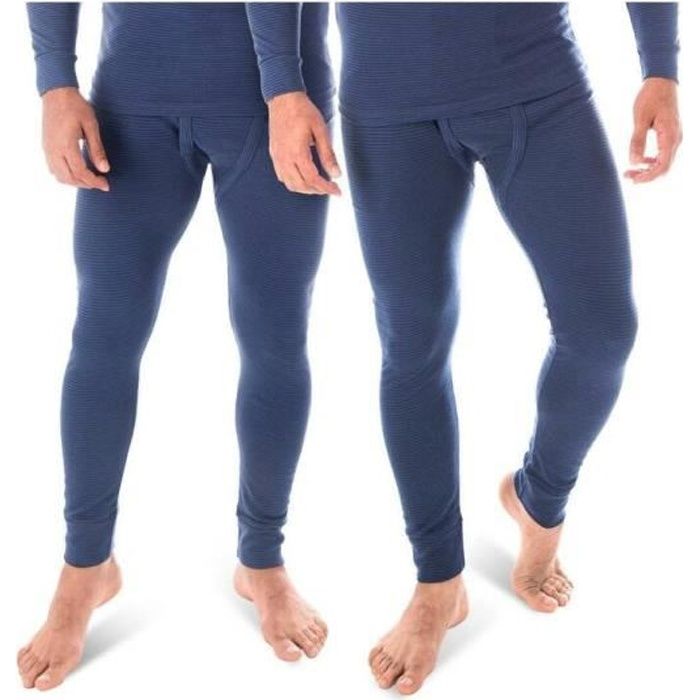 Sesto Senso® Caleçon Long Lot de 2 Coton 95% Pantalon sous-Vêtements Bas Thermique Homme 