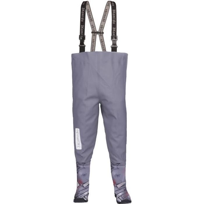 3kamido enfant cuissardes de pêche 21-36 eu, taille ajustable, waders, bottes de pêche - spider gris