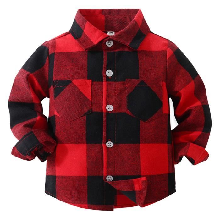 Generisch 2025 Bébé Garçon Fille Manches Longues Solide Chemise Tops