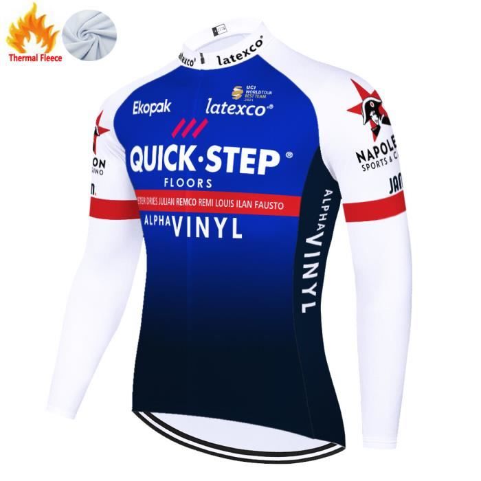 Maillot de cyclisme,vêtement de vélo thermique en polaire à manches