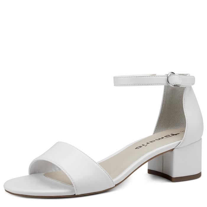 Nu pieds femme TAMARIS 28295 20 Blanc Boucle de serrage Talon fin Blanc Cdiscount Chaussures