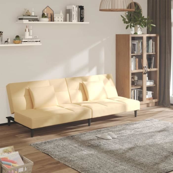 Canapé droit 2 places Tissu Pas cher Contemporain Confort
