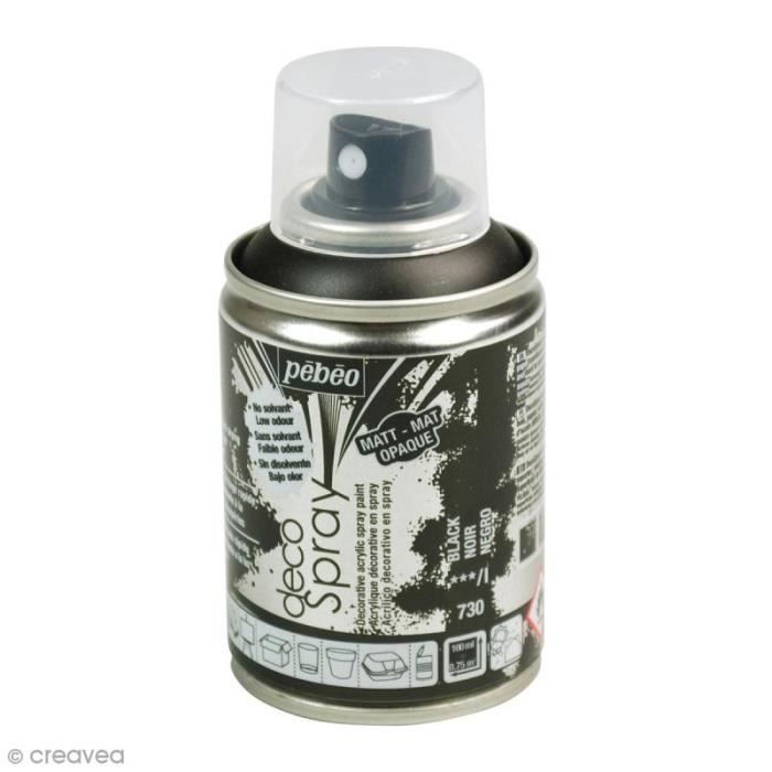Bombe de peinture DecoSpray 100 ml Peinture pour loisirs créatifs DecoSpray : Couleur : NoirQuantité : 100 ml (couvre une surface