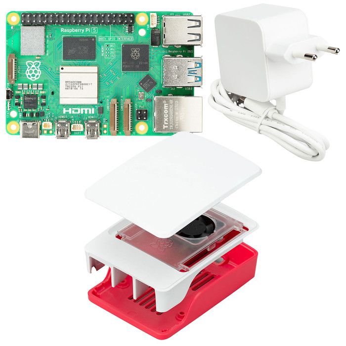 Kit Raspberry Pi 5 Lite 2 Go Carte mère avec 2 Go de RAM boîtier officiel et alimentation secteur USB C 5.1V . - vue 2