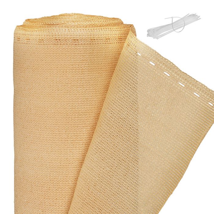 Filet Brise-Vue Beige PEHD - 1,5x10 M Pour Jardin Et Terrasse