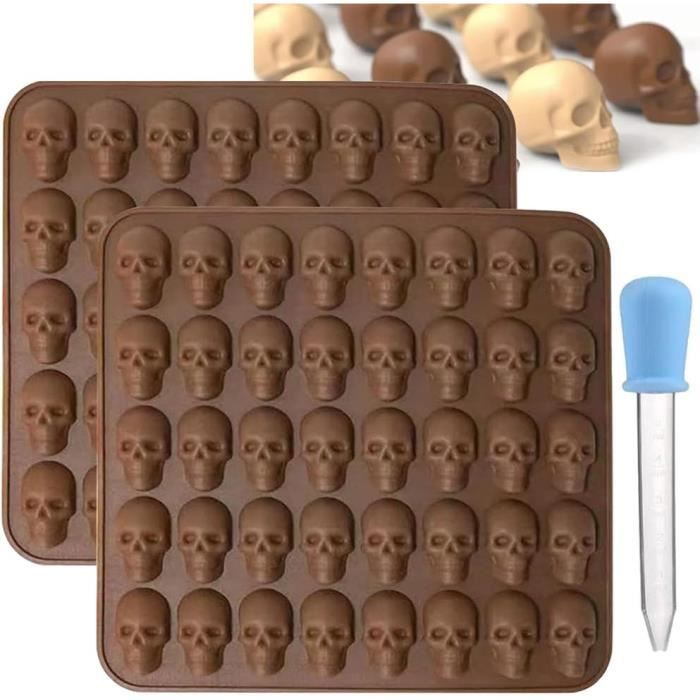 Moule Silicone Halloween 2 En 1 – Cerveau & Cœur Effrayants Pour Chocolat, Bonbons, Gelée, Savon & Glaçons (Lot De 2)