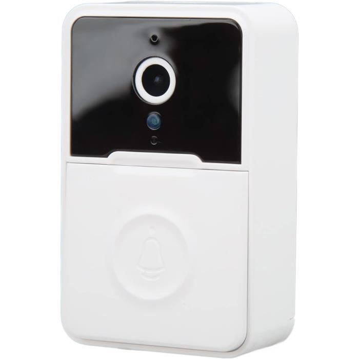 Sonnette Vidéo Wi-Fi Blanche - Caméra HD 1080P - Visiophone Intelligent Rechargeable Pour Maison