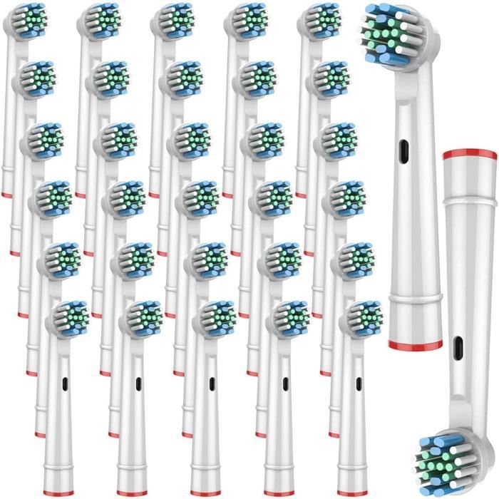 Lot De 16 Brossettes De Rechange Compatibles Oral-B - Noir, Douces, Précision Clean
