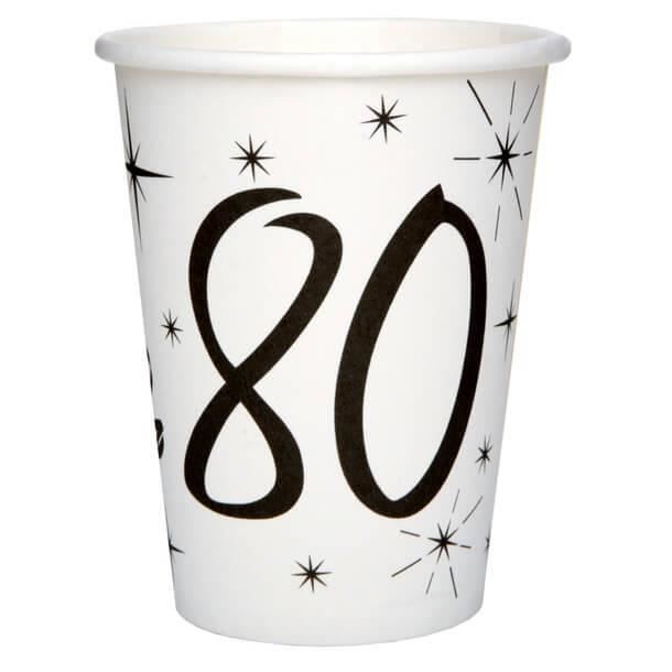 Gobelet anniversaire élégant 80ans blanc et noir (x10) R/5242 Matière  carton - Cdiscount Maison