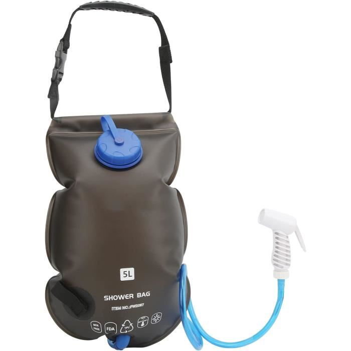 Sac De Douche Camping DeWin 5L - Portable Pliant TPU Qualité Alimentaire - Pour Randonnée, Pêche