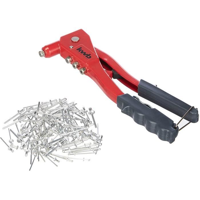 Pince à riveter lourde SSS avec 100 rivets en alm et protection de ...