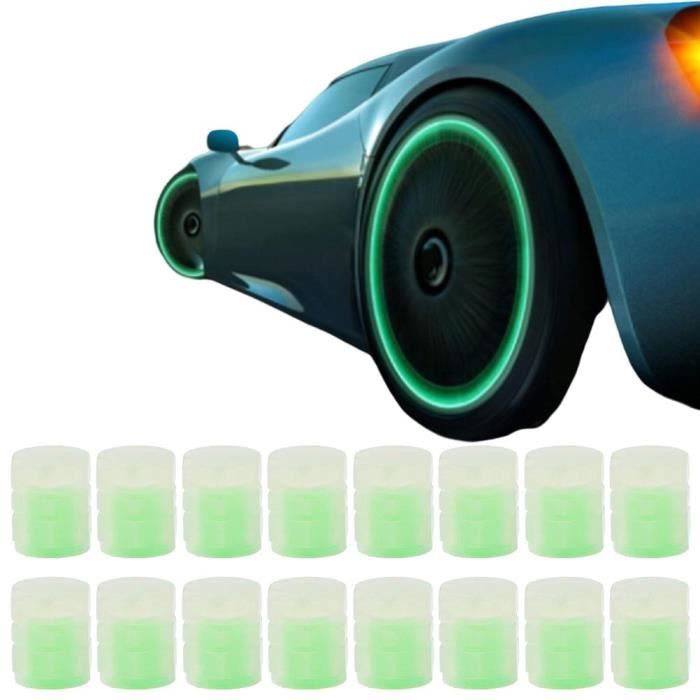 Bouchons De Valve Phosphorescents Pour Pneus - Lot De 8, Bleu, Vert, Rose… - Visibles La Nuit Pour Voiture, Vélo, Moto