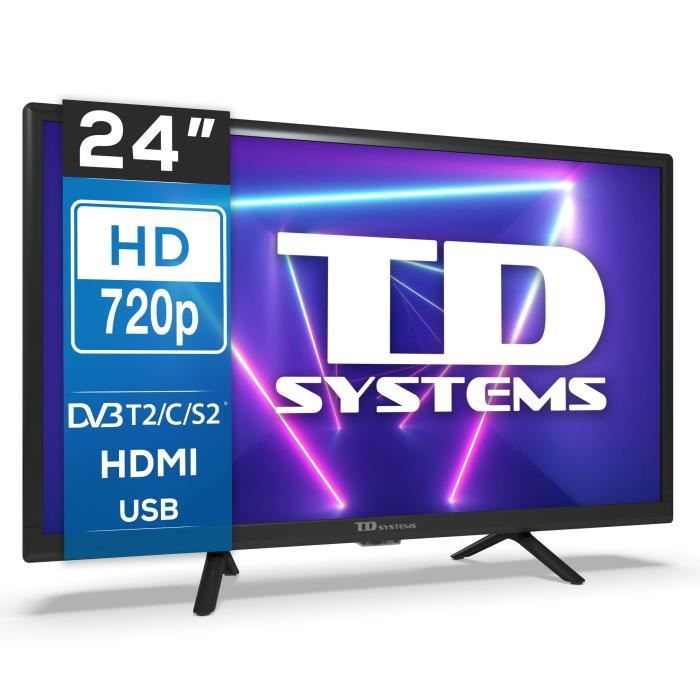 Téléviseur LED 24 Pouces HD TV avec triple tuner et lecteur enregistreur  USB, 2x HDMI et USB - TD Systems K24DLC16H - Cdiscount TV Son Photo