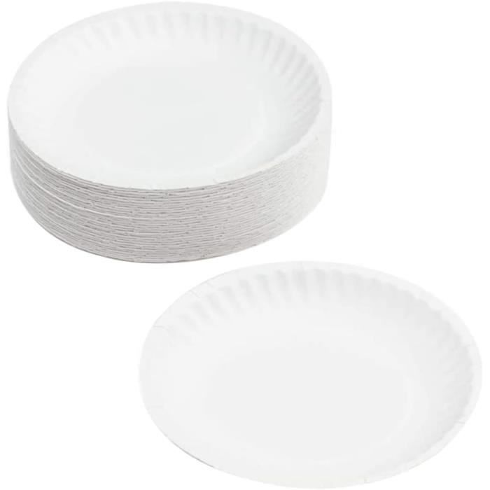 Lot De 60 Plateaux Alimentaires Jetables En Papier Kraft Blanc Pour