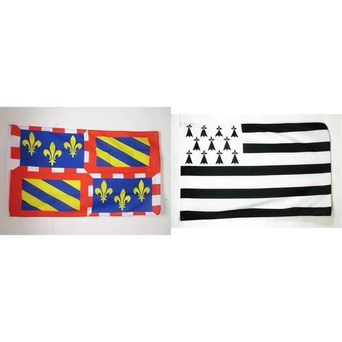 Drapeau Bourgogne 100 x 150 cm - véritable drapeau Bourguignon en tissu