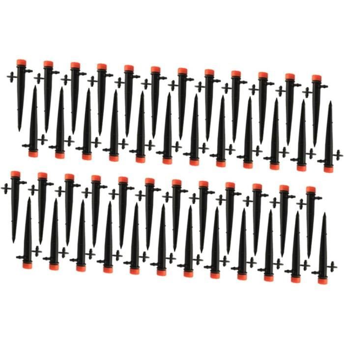 KAHEIGN 60 Goutteurs Irrigation 8 Trous Réglables – Émetteurs Micro-Débit 360° Pour Tuyau 4/7 Mm, Arrosage Plantes Potager Jardin Serre