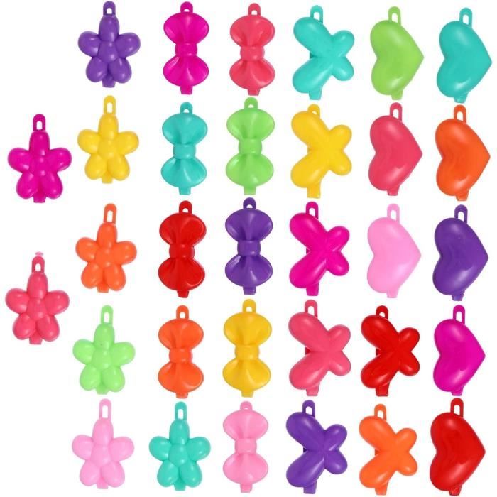 Lot De 10 Barrettes à Cheveux Fluo Multicolores - 4.5 Cm, Pour Enfants, Marque FASHION, Made In France