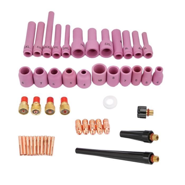 QWORK Lot 25 Accessoires Soudage MIG – Pour Torche AK-15 / MB-15 – Buses Gaz, Buses Électriques, Isolateurs – Cuivre Durable